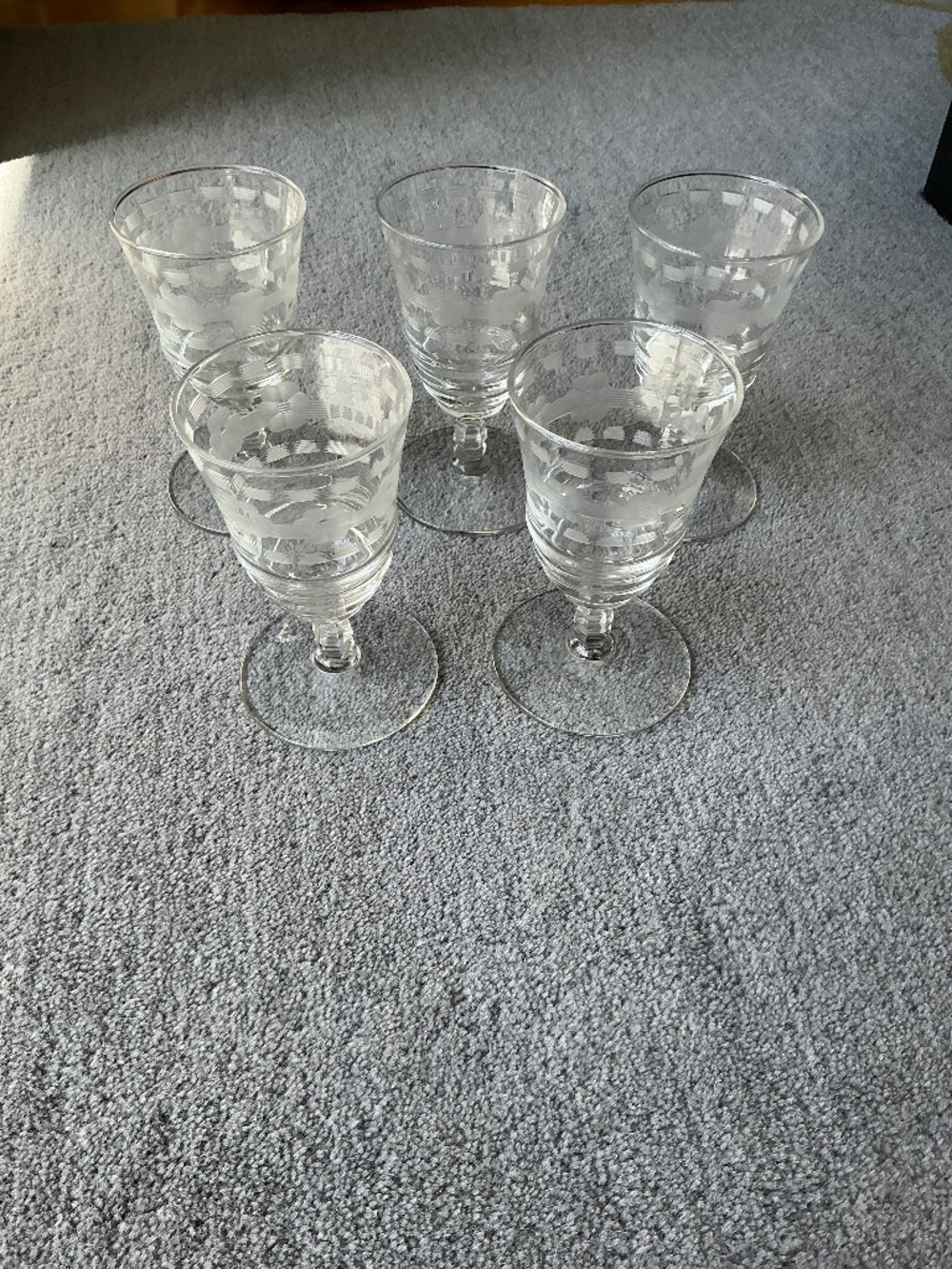 Vintage Libbey glasses ‘Rock Sharpe’ pattern, set of 5